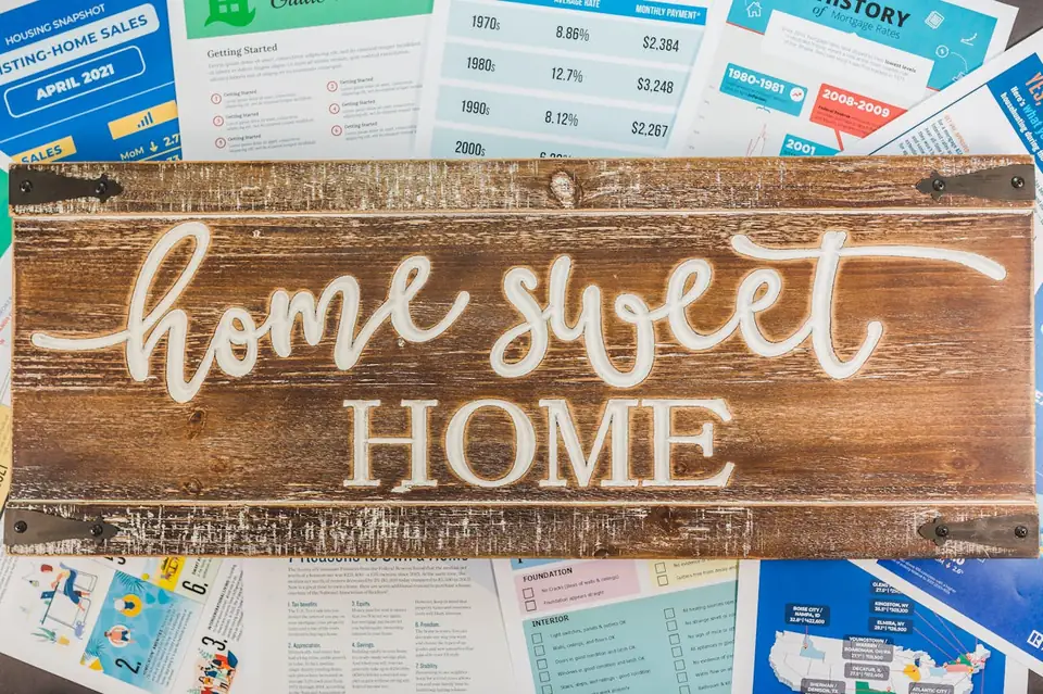 Home Sweet Home Sign with data reports analyzing, Is it a good time to buy a house in Pierce County?