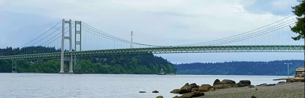 Tacoma Narrows Bridge over the Puget Sound viewpoint from Titlow Beach, Is it a good time to buy a house in Pierce County?